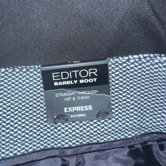 Express Editor Black & White Patterned Bootcut Pants - 6 - Picture 3 of 8